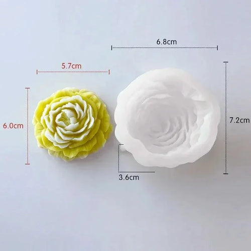 3D Peony Candle Silicone Mold DIY Relief Flower Soap Resin Plaster