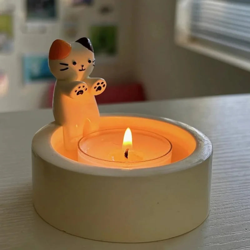 Cartoon Cat Candle Holder Cat Tea Light Candle Holder Office Home