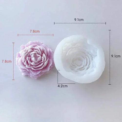 3D Peony Candle Silicone Mold DIY Relief Flower Soap Resin Plaster