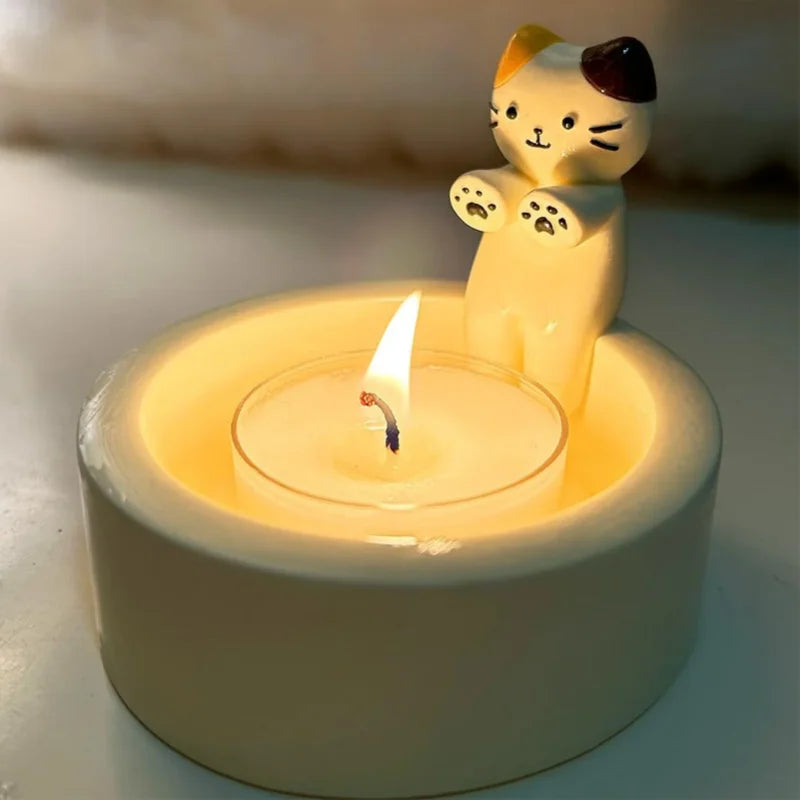 Cartoon Cat Candle Holder Cat Tea Light Candle Holder Office Home