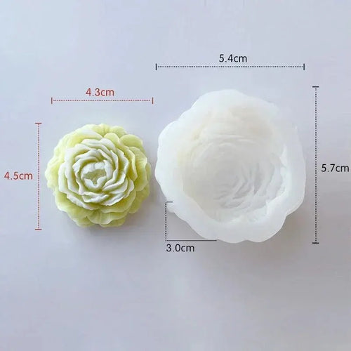 3D Peony Candle Silicone Mold DIY Relief Flower Soap Resin Plaster