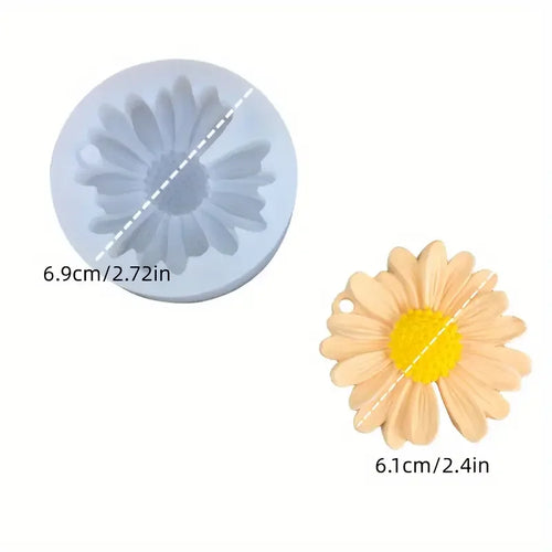 1pc 3D Daisy Flower Silicone Candle and Plaster Mold - DIY Resin and